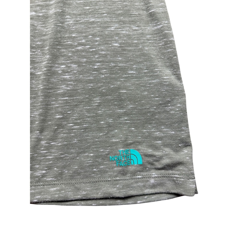 The North Face Womens V-Neck Cap Sleeve Heathered Olive Green Active Top Large - Picture 2 of 6